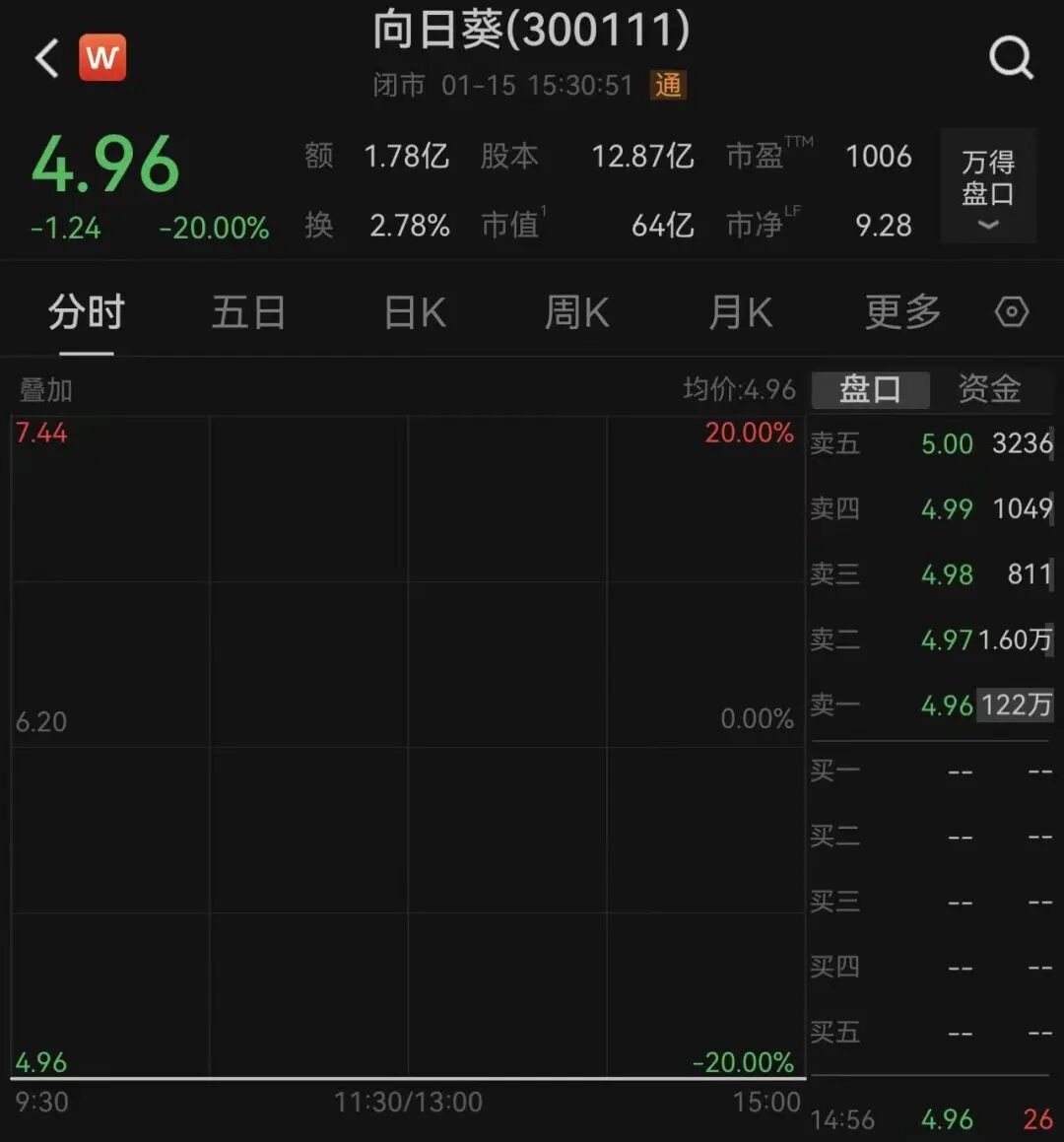 300111，被立案调查，重组终止！122万手卖单封死，股价“20CM”跌停，投资者维权已启动