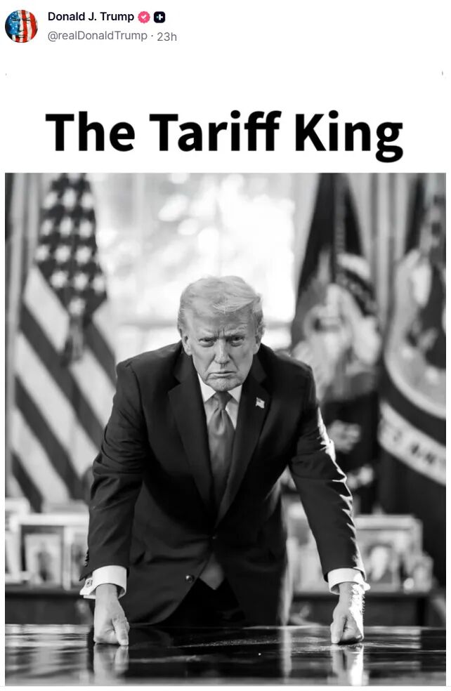 特朗普发黑白照：我是关税之王！他威胁欧洲多国：得不到格陵兰岛，就征关税；欧洲议会议员呼吁：用反胁迫工具回应