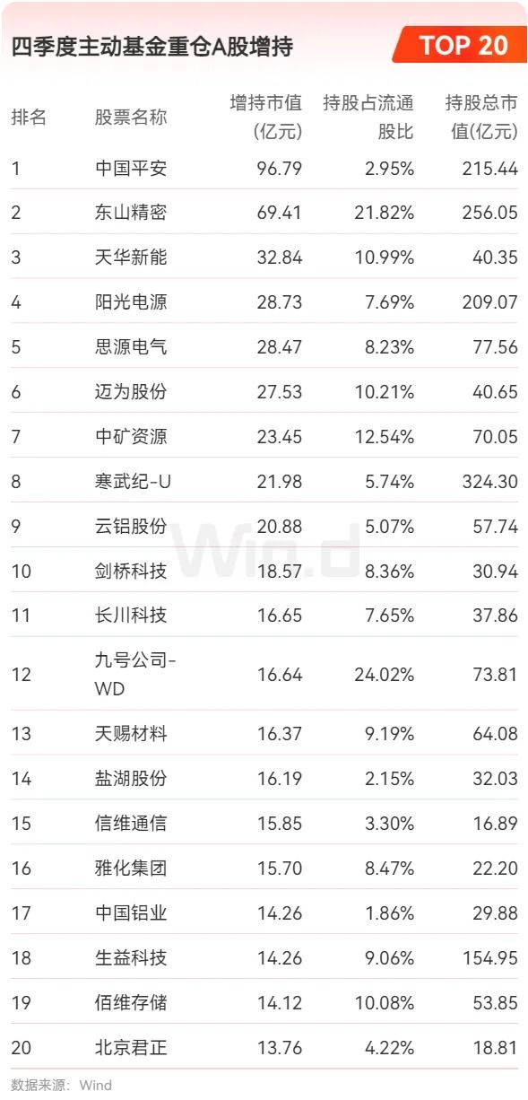 2025年基金4季报重仓股全扫描:宁德时代、中际旭创、新易盛位居前三,贵州茅台退居第四 2025年基金4季报重仓股全扫描:宁德时代、中际旭创、新易盛位居前三,贵州茅台退居第四