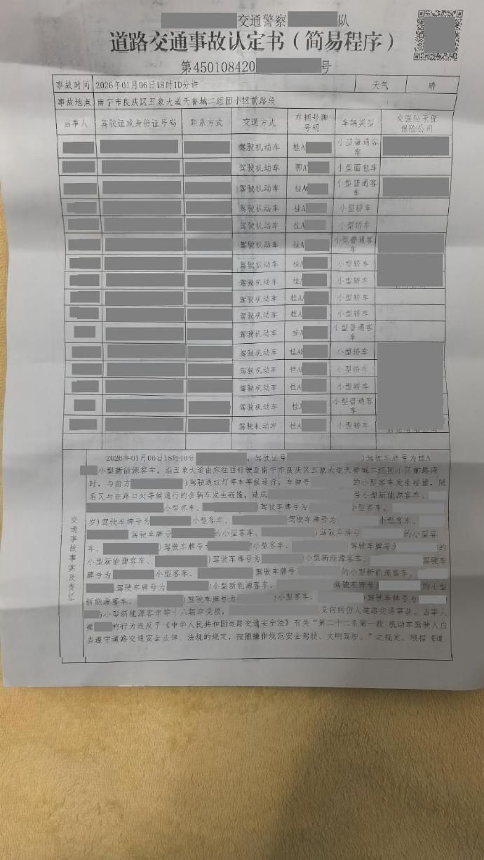 阿维塔回应“广西南宁15车连撞事故”：事故原因为驾驶员导致，辅助驾驶功能未激活